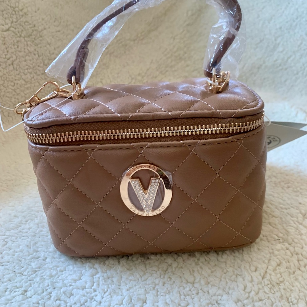 Valentino Orlandi Taupe Quilted Wristlet